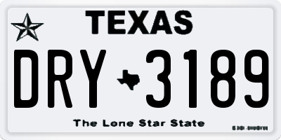 TX license plate DRY3189