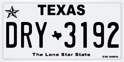 TX license plate DRY3192