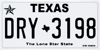 TX license plate DRY3198