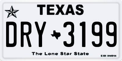 TX license plate DRY3199