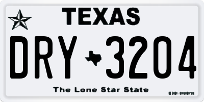 TX license plate DRY3204