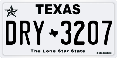 TX license plate DRY3207