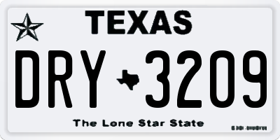 TX license plate DRY3209