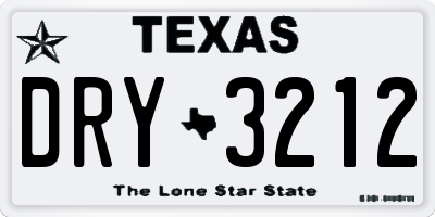 TX license plate DRY3212