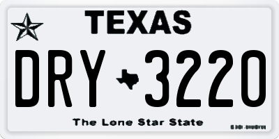 TX license plate DRY3220