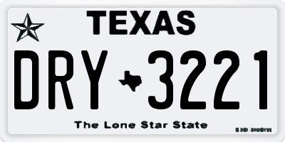 TX license plate DRY3221