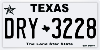 TX license plate DRY3228