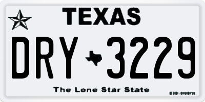 TX license plate DRY3229