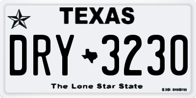 TX license plate DRY3230