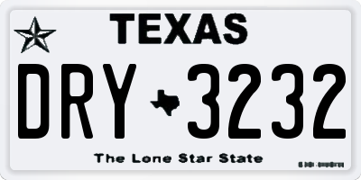 TX license plate DRY3232