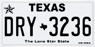 TX license plate DRY3236