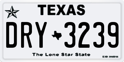 TX license plate DRY3239
