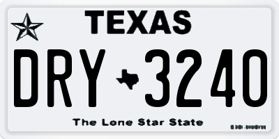 TX license plate DRY3240