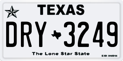 TX license plate DRY3249