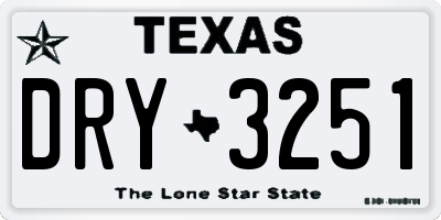 TX license plate DRY3251