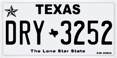 TX license plate DRY3252