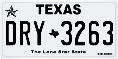 TX license plate DRY3263