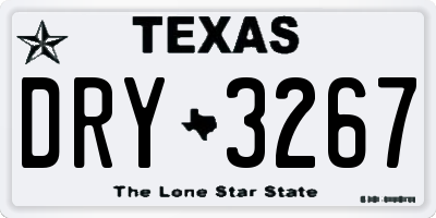 TX license plate DRY3267