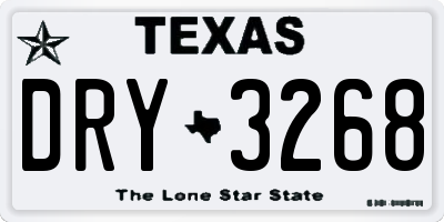 TX license plate DRY3268