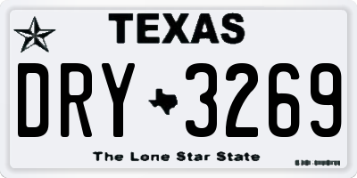 TX license plate DRY3269