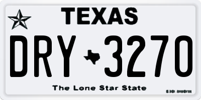 TX license plate DRY3270