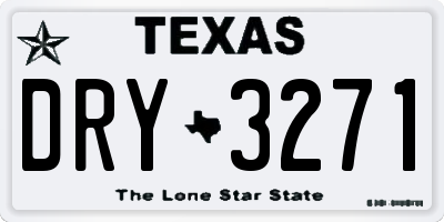 TX license plate DRY3271