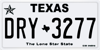 TX license plate DRY3277
