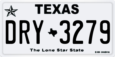 TX license plate DRY3279