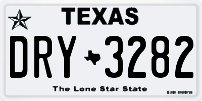 TX license plate DRY3282