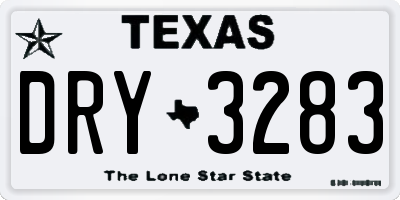 TX license plate DRY3283