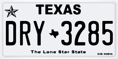 TX license plate DRY3285