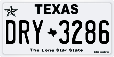 TX license plate DRY3286