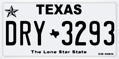 TX license plate DRY3293