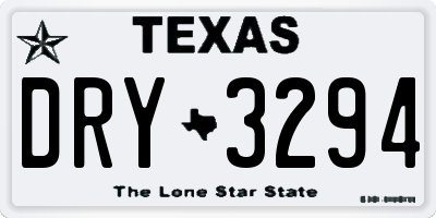 TX license plate DRY3294