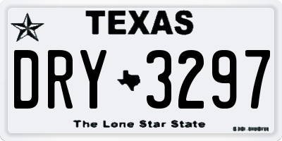 TX license plate DRY3297