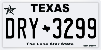 TX license plate DRY3299