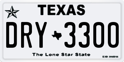 TX license plate DRY3300