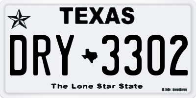 TX license plate DRY3302
