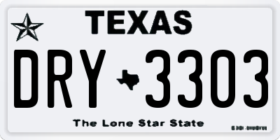 TX license plate DRY3303