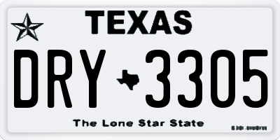 TX license plate DRY3305