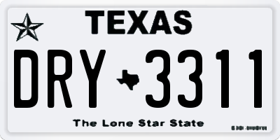 TX license plate DRY3311