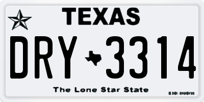 TX license plate DRY3314