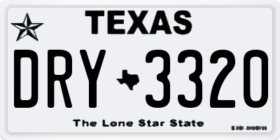 TX license plate DRY3320