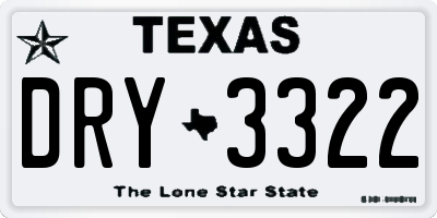 TX license plate DRY3322