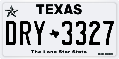 TX license plate DRY3327