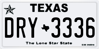 TX license plate DRY3336
