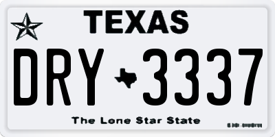 TX license plate DRY3337