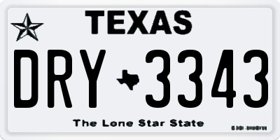 TX license plate DRY3343