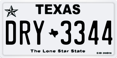 TX license plate DRY3344
