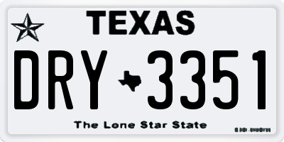 TX license plate DRY3351